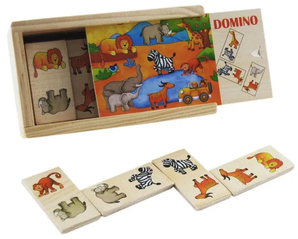 Wooden best sale animal dominoes