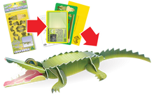 Load image into Gallery viewer, Crocodile Pop-Out Construction Postcard