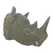 Load image into Gallery viewer, Beaded Snare Ware Rhino Head Wall Hanging
