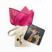 Load image into Gallery viewer, Giraffe Keyring and Fudge Tin Gift Bag
