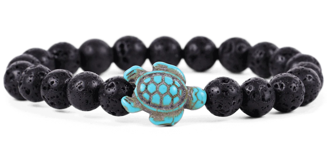 Sea Turtle Bracelet Journey - Lava Stone
