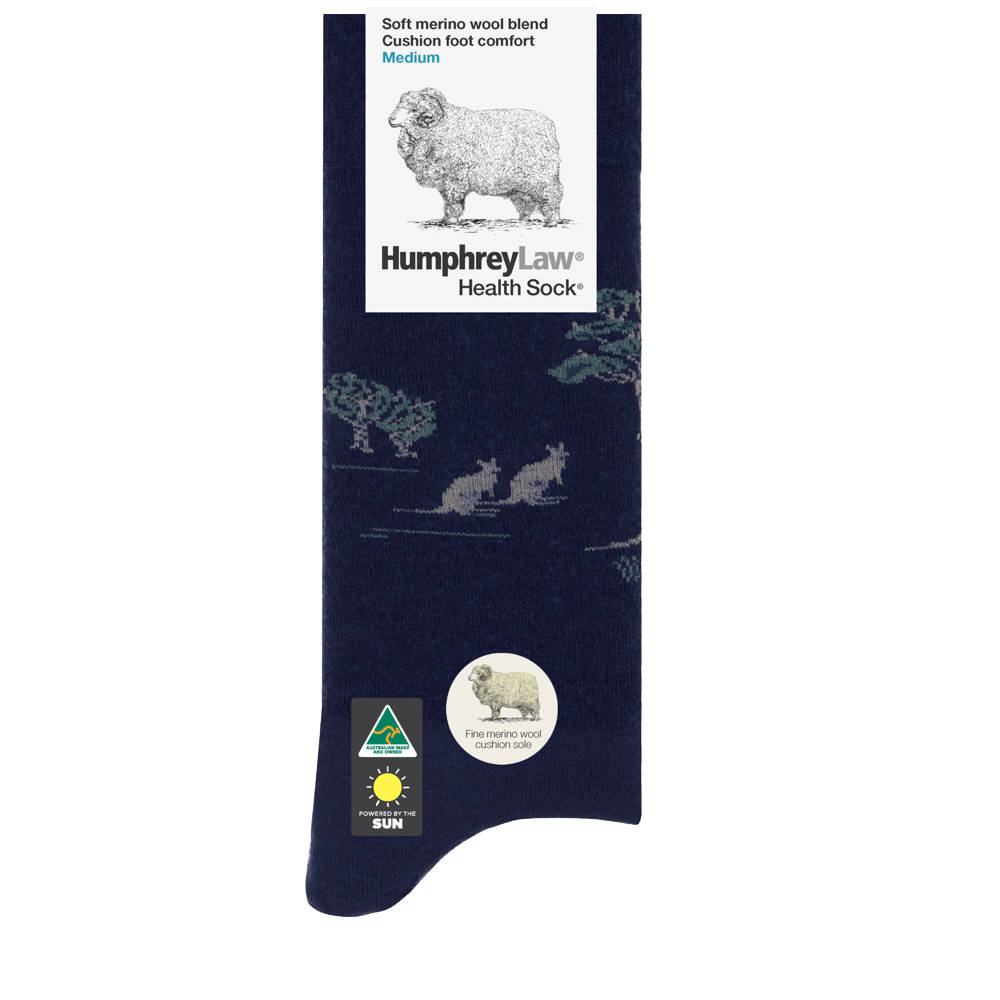 Merino Wool Socks Kangaroo Design Australian Made Perth Zoo Shop
