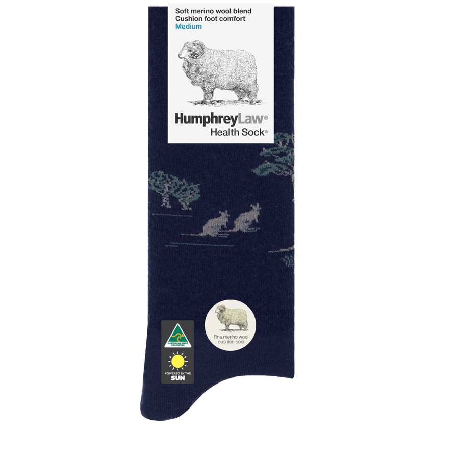 Merino Wool Socks Kangaroo Design Australian Made Perth Zoo Shop